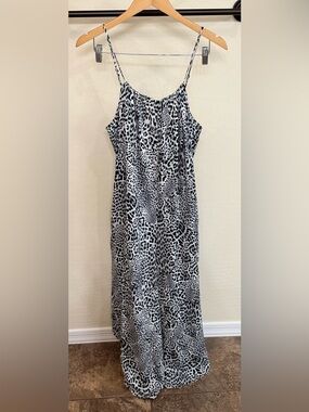 Anthropologie Breezy Wide-Leg Jumpsuit in Black Motif Animal Print Size Medium
